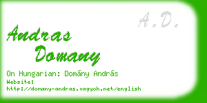andras domany business card