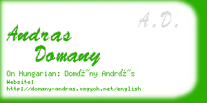 andras domany business card